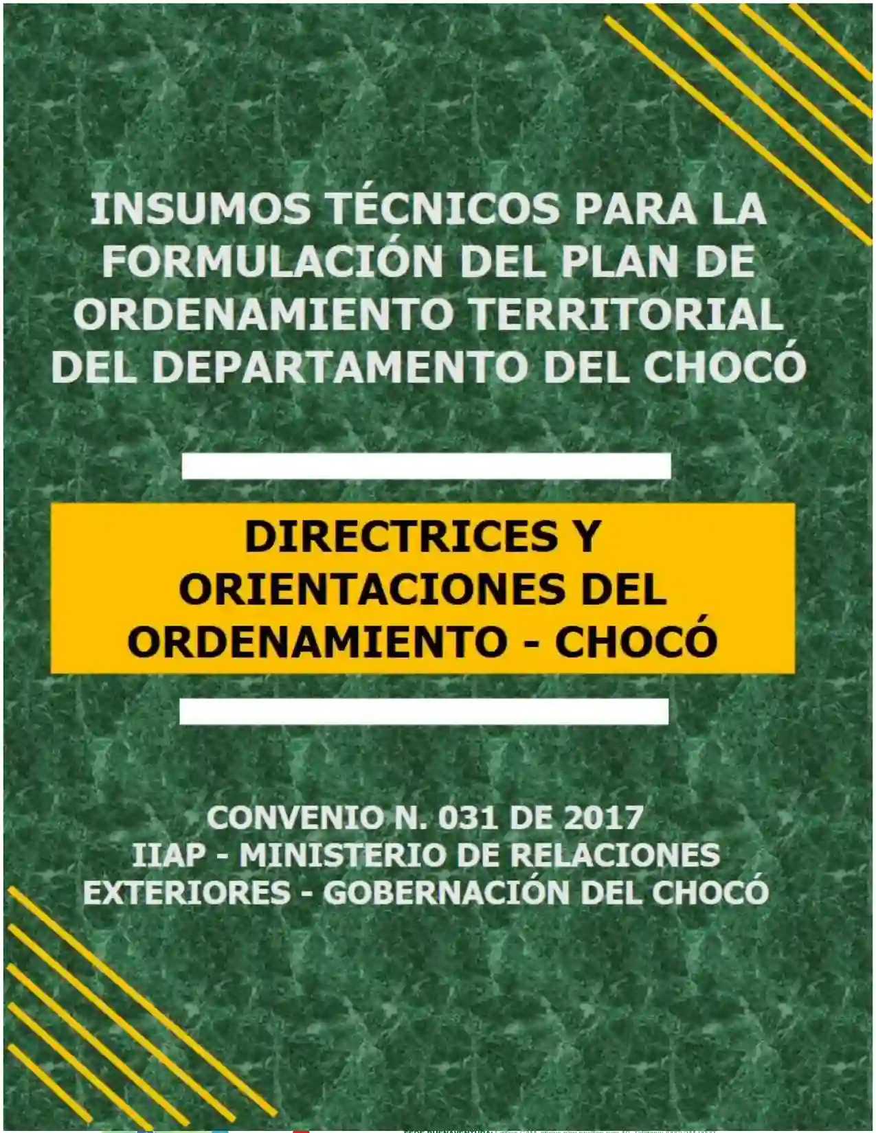 Portada Directrices y orientaciones de ordenamiento departamental: para el departamento y los municipios de su jurisdicción