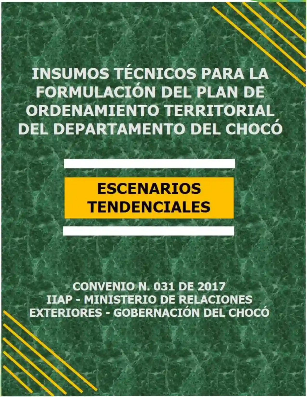 Portada Análisis territorial, y de identificación de escenarios actual y tendencial (en la escala departamental y supra -departamental)