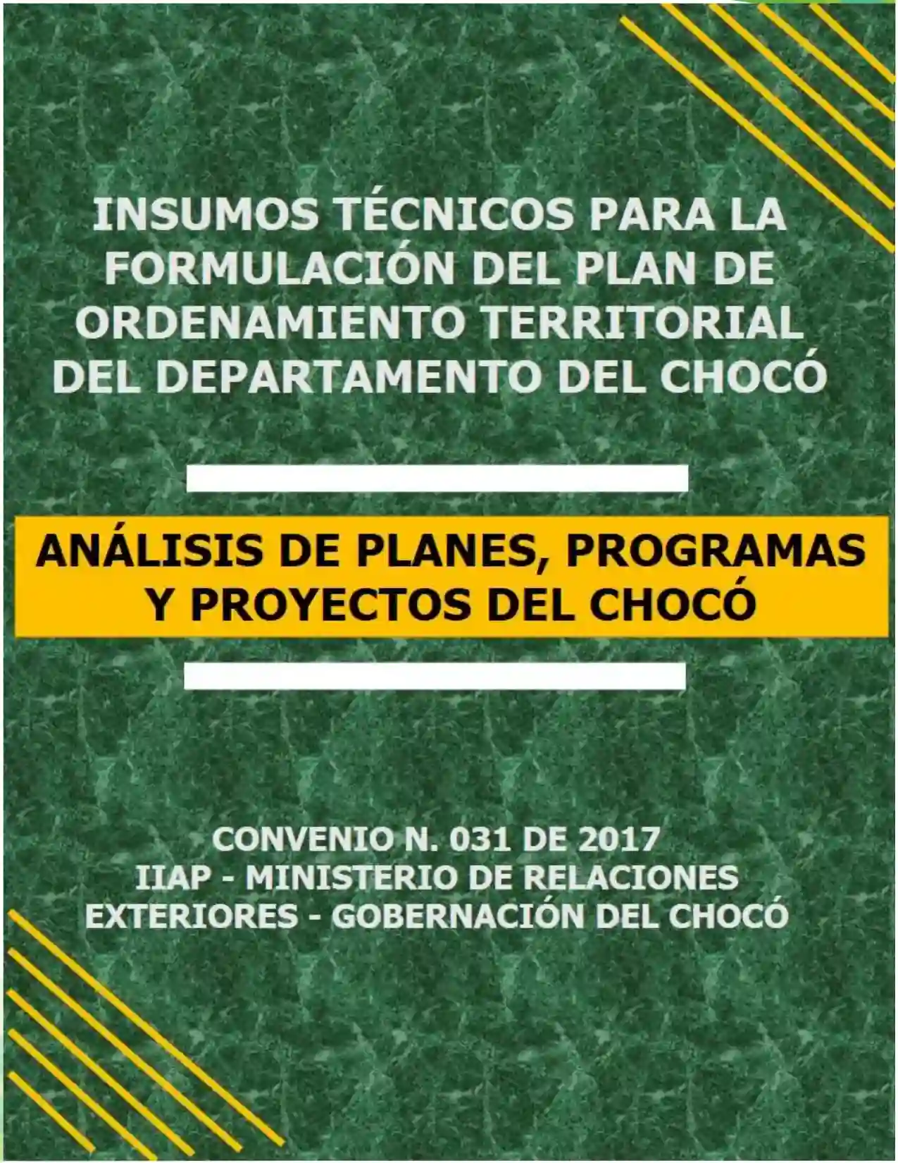 Portada Análisis especializado de los planes, programas proyectos sectoriales departamentales y de nivel nacional